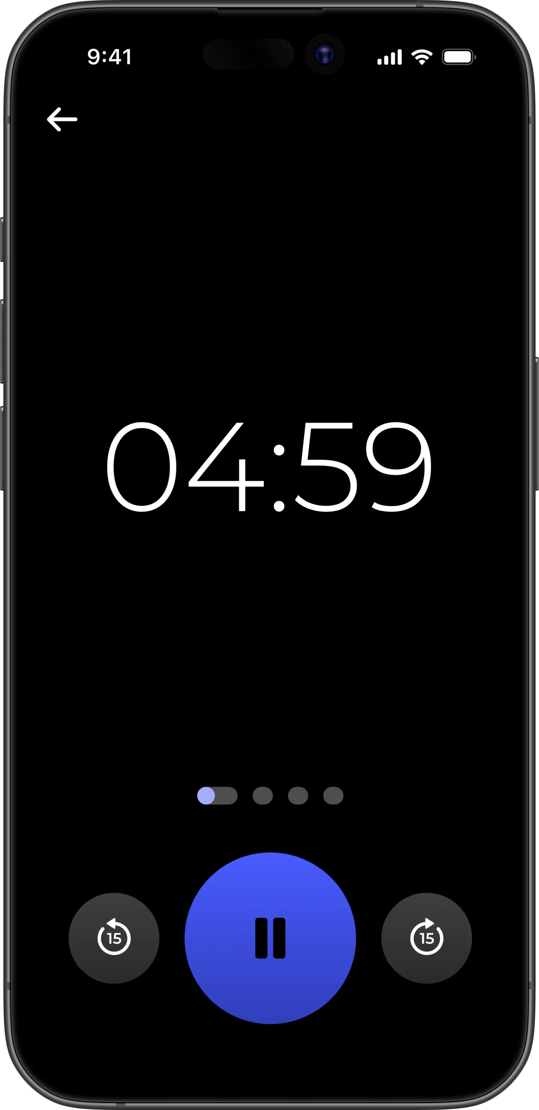 Simple distraction-free meditation timer — silent countdown screen iPhone